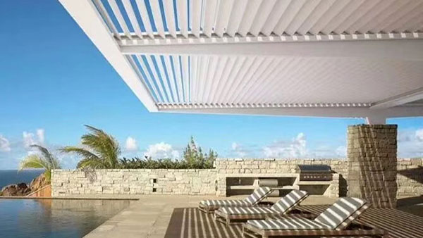 明陽遮陽鋁合金天幕小編淺聊電動中空鋁百葉簾特點